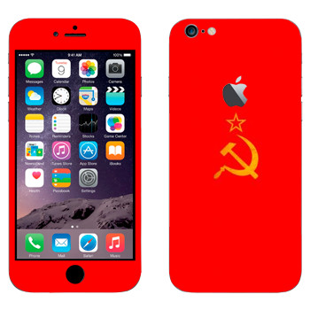 Виниловая наклейка «Серп и молот со звездой - СССР» на телефон Apple iPhone 6 Plus/6S Plus