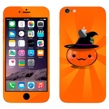 Виниловая наклейка «Тыква в шляпе - Хэллоуин» на телефон Apple iPhone 6 Plus/6S Plus