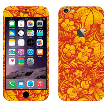 Виниловая наклейка «Хохлома оранжевый цветок» на телефон Apple iPhone 6 Plus/6S Plus