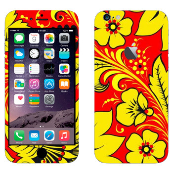 Виниловая наклейка «Хохлома ярко-желтый цветок» на телефон Apple iPhone 6 Plus/6S Plus