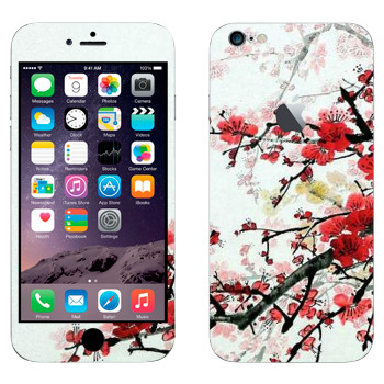 Виниловая наклейка «Цветущая сакура» на телефон Apple iPhone 6 Plus/6S Plus