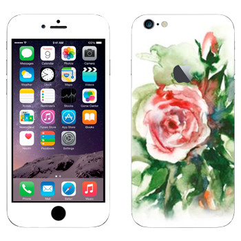 Виниловая наклейка «Роза акварелевой краской» на телефон Apple iPhone 6 Plus/6S Plus