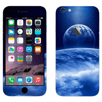 Виниловая наклейка «Вид на Землю и Луну из космоса» на телефон Apple iPhone 6 Plus/6S Plus
