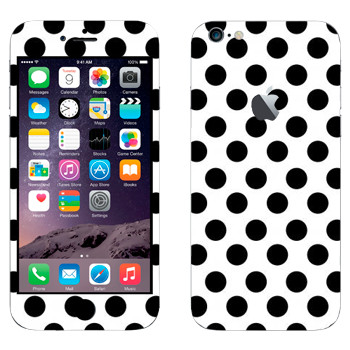 Виниловая наклейка «Черные кружки на белом фоне» на телефон Apple iPhone 6 Plus/6S Plus