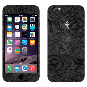 Виниловая наклейка «Темно-серые цветы» на телефон Apple iPhone 6 Plus/6S Plus
