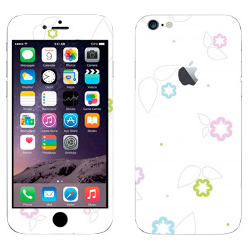 Виниловая наклейка «Цветки минимализм» на телефон Apple iPhone 6 Plus/6S Plus