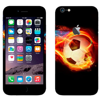 Виниловая наклейка «Мяч в огне - футбол» на телефон Apple iPhone 6 Plus/6S Plus