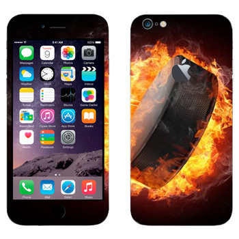 Виниловая наклейка «Шайба в огне» на телефон Apple iPhone 6 Plus/6S Plus