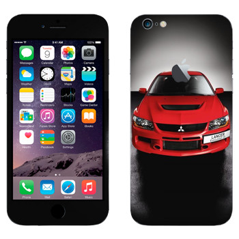 Виниловая наклейка «Mitsubishi Lancer красная» на телефон Apple iPhone 6 Plus/6S Plus