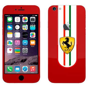 Виниловая наклейка «Логотип Феррари» на телефон Apple iPhone 6 Plus/6S Plus
