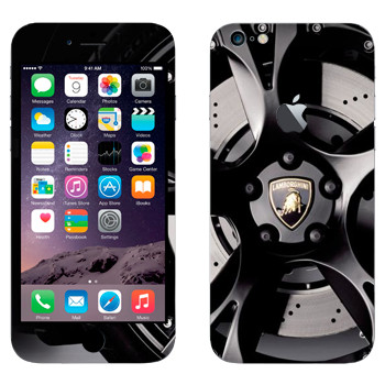 Виниловая наклейка «Логотип Lamborghini на колесе» на телефон Apple iPhone 6 Plus/6S Plus