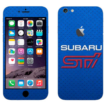 Виниловая наклейка «Логотип Subaru STI» на телефон Apple iPhone 6 Plus/6S Plus