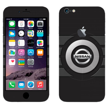 Виниловая наклейка «Ниссан логотип на черном» на телефон Apple iPhone 6 Plus/6S Plus
