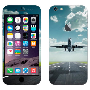 Виниловая наклейка «Взлетающий самолет» на телефон Apple iPhone 6 Plus/6S Plus