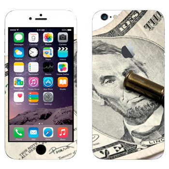 Виниловая наклейка «Пять долларов - Линкольн» на телефон Apple iPhone 6 Plus/6S Plus