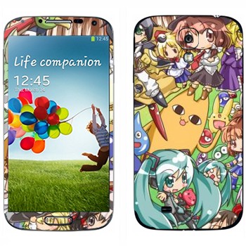 Виниловая наклейка «Анимешные персонажи» на телефон Samsung Galaxy S4