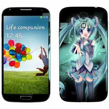 Виниловая наклейка «Хацунэ Мику - Вокалоид» на телефон Samsung Galaxy S4