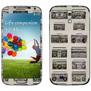Виниловая наклейка «Бумбоксы» на телефон Samsung Galaxy S4